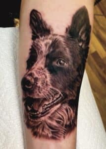 dog portrait tattoo by shred
