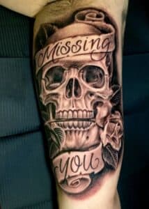 missing you skull tattoo by shred